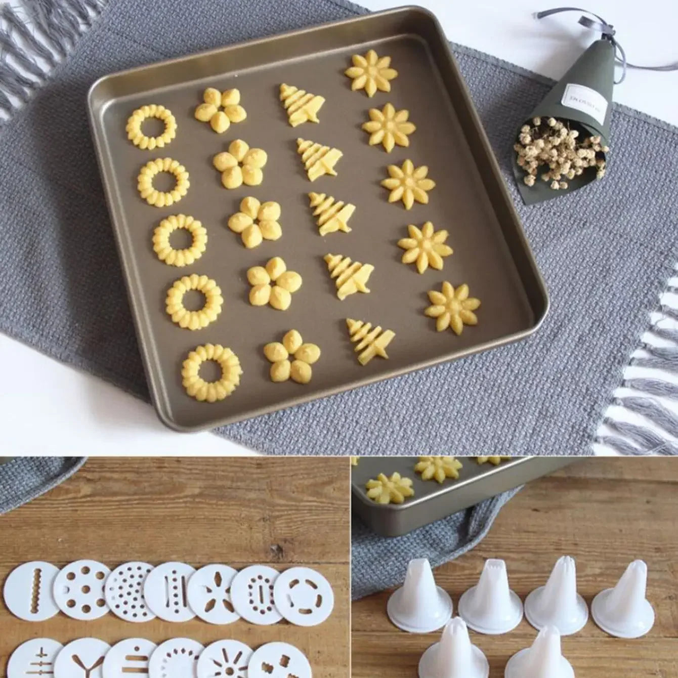 1Pc-Cake Cream Decorating Gun Set Cookie Biscuit Pastry Syringe Stainless Steel Nozzle Squeezer Extruder Baking Tools