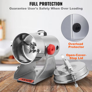 150-2500G Electric Grain Mill Grinder Commercial Swing Spice Grinders for Dry Herbs Grains Spices Cereals Coffee Corn