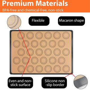 1PC Silicone Baking Mat for Oven, Thin 0.4Mm, Reusable Non Stick Heat Resistant Bakeware Sheets Liner Baking Tools for Cookie