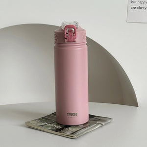 600ML/750ML Thermos Water Bottle with Straw Stainless Steel Car Thermal Sports Cup Keeps Cold and Heat Thermal Travel Mug