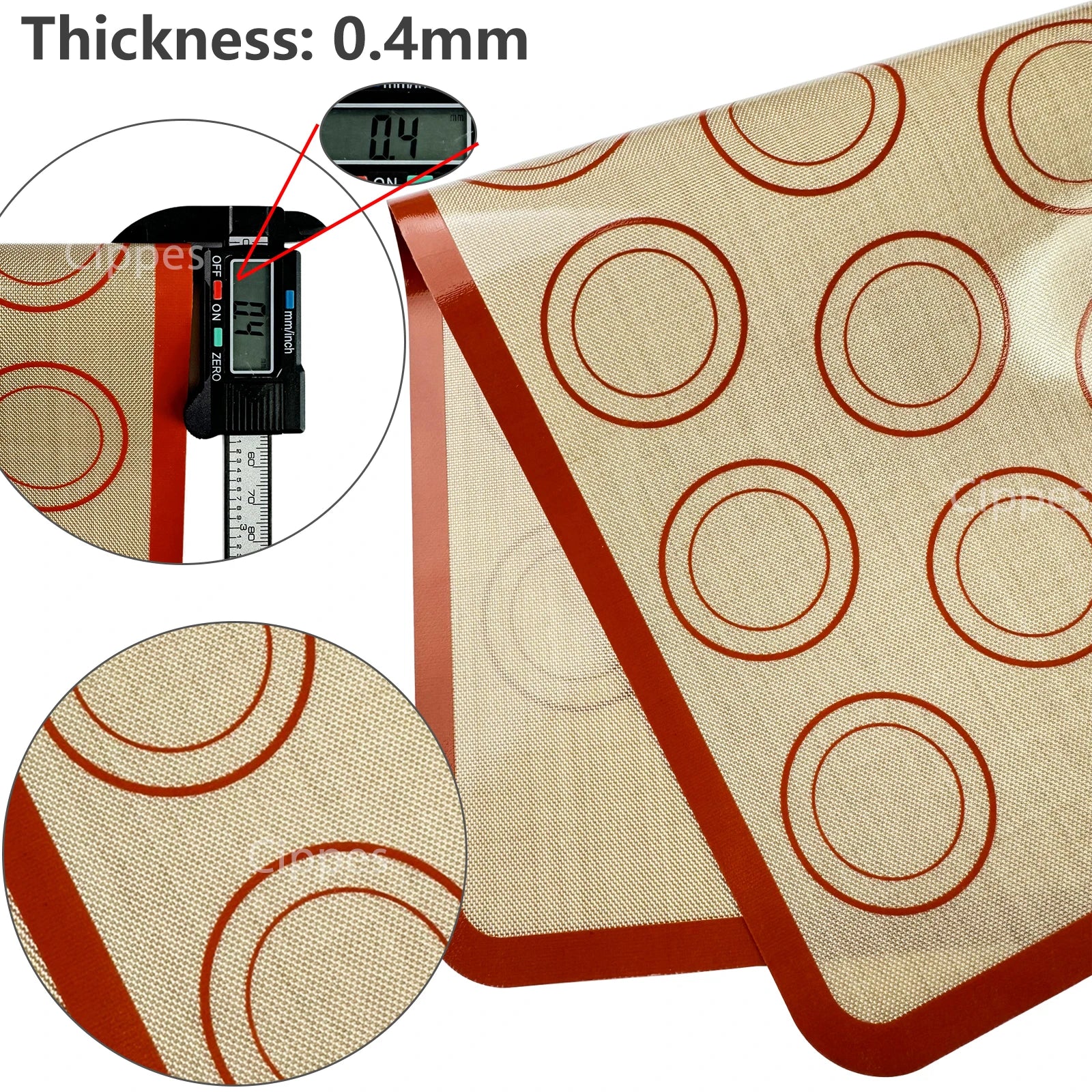1PC Silicone Baking Mat for Oven, Thin 0.4Mm, Reusable Non Stick Heat Resistant Bakeware Sheets Liner Baking Tools for Cookie