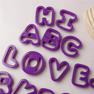 26Pcs Large Alphabet Cookie Cutters A-Z Letter Biscuit Fondant Cake Decoration Tools DIY Pastry Baking Cake Stamp Embosser Mould
