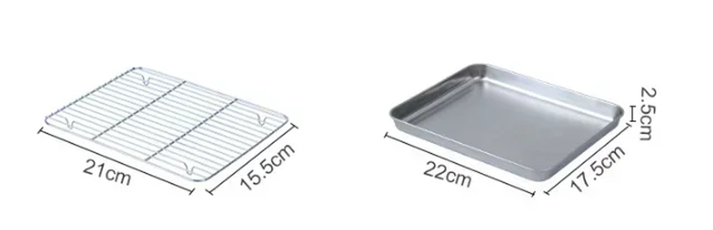 Stainless Steel Baking Pan Tray with Wire Rack Cake Baking BBQ Pan Tray Plate Oven Brownie Rack Cooking Roasting Grilling Tool