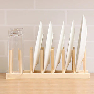 2026 DIY Locker Bamboo Drain Rack Wooden Plate Rack Dish Rack Kitchen Organizer for Plates/Cutting Boards/Plates/Cups/Pot Lid