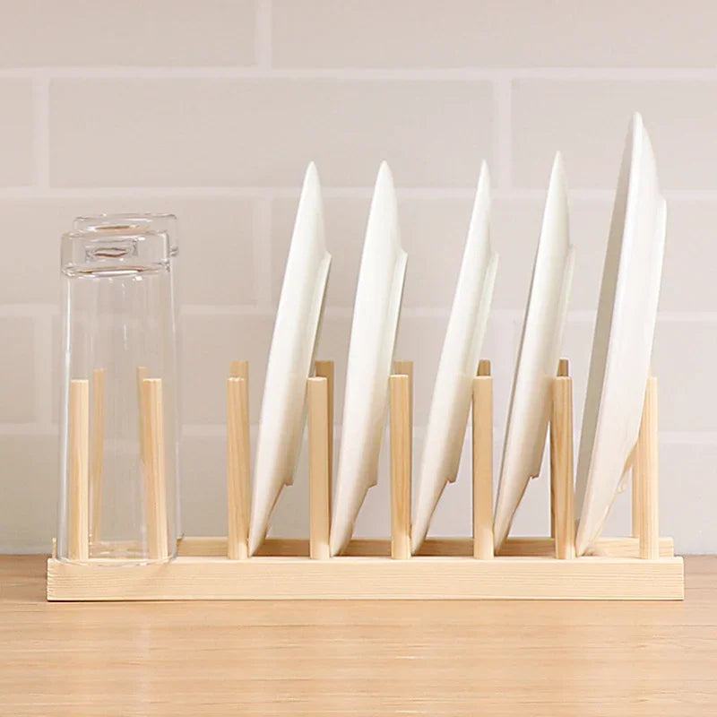 2026 DIY Locker Bamboo Drain Rack Wooden Plate Rack Dish Rack Kitchen Organizer for Plates/Cutting Boards/Plates/Cups/Pot Lid