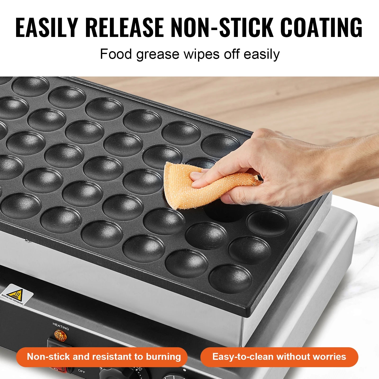 50Pcs Mini Dutch Pancake Maker Dorayaki Baker Machine Commercial Non-Stick Waffle Maker Dual Temp & Time Control