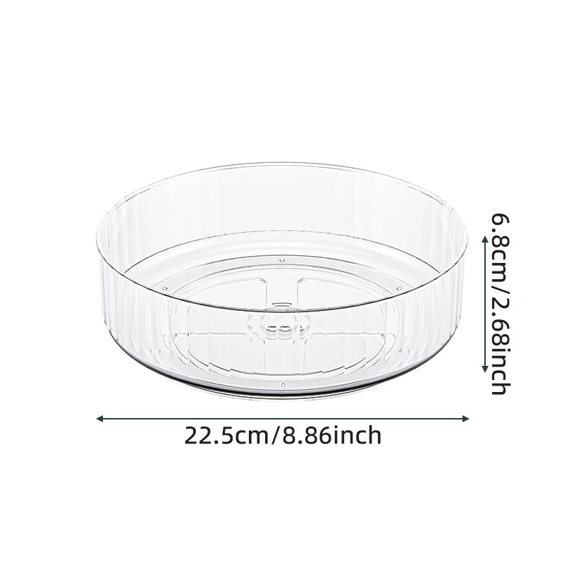 360° Rotating Tray Lazy Susan Fridge Organizer Turntable Storage Tray Clear Food Storage Organizer Spice Rack Kitchen Organizer