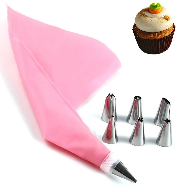 Stainless Steel Cake Decorating Nozzle Piping Bag Set Kitchen Confectionery Equipment Pastry Accessories Bakery Tool Kit