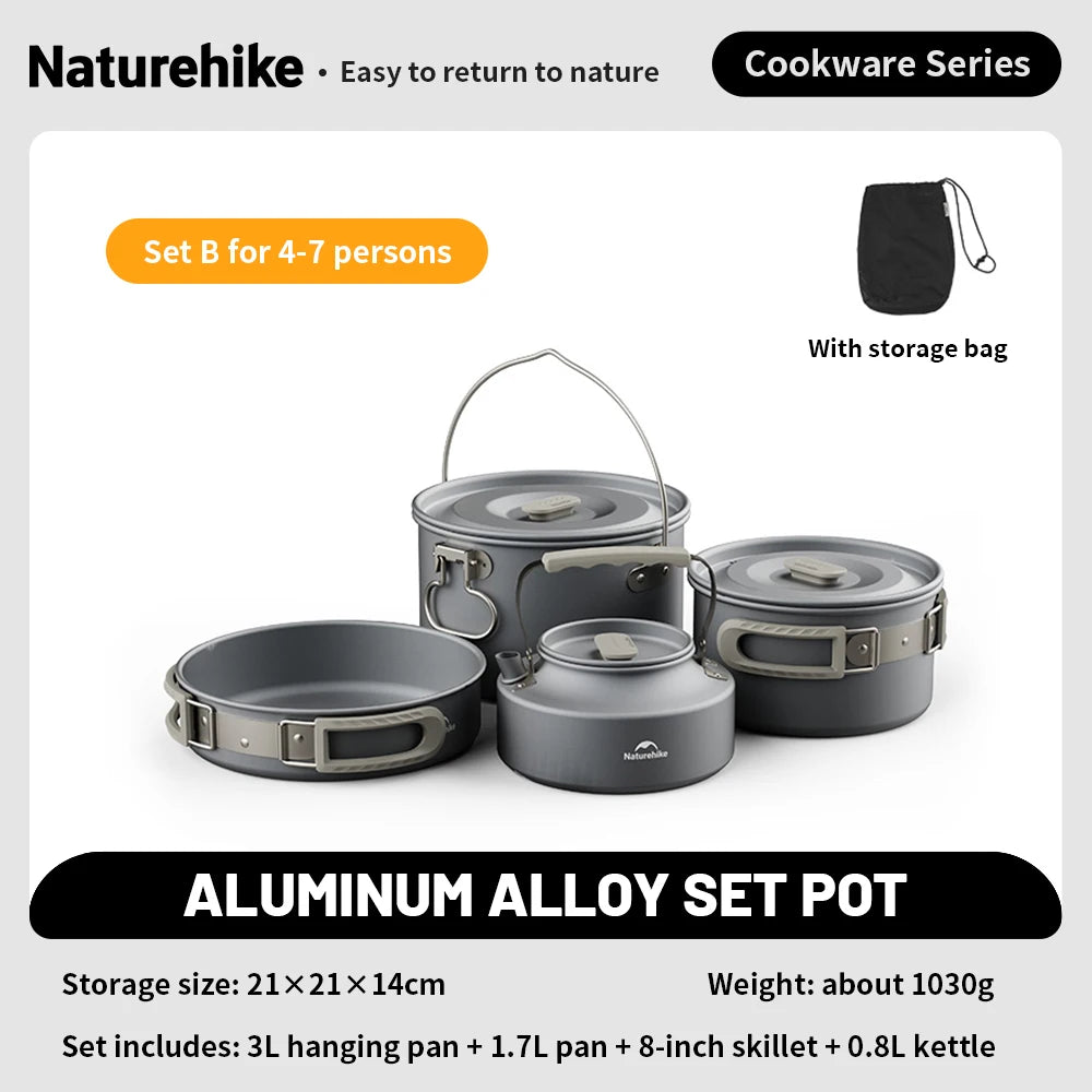 Camping Cookware Kit Outdoor Frying Pan Portable Kettle Foldable Picnic Tableware Kitchen Utensils Cooking Utensils