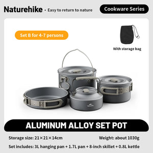 Camping Cookware Kit Outdoor Frying Pan Portable Kettle Foldable Picnic Tableware Kitchen Utensils Cooking Utensils