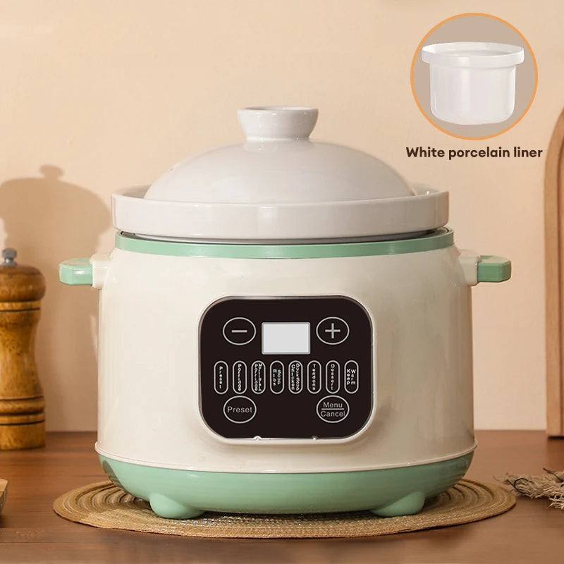 3.8L Multifunctional Electric Stew Pot Slow Cooker Ceramic Inner Pot Multi-Cooker for Soup Porridge Casserole Household Kitchen