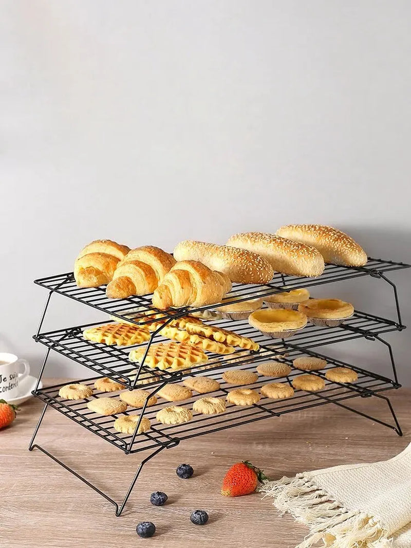 Non Stick Wire Grid Baking Tray Cake Cooling Rack Stainless Steel Oven Kitchen Pizza Bread Cookie Holder Barbecue Shelf