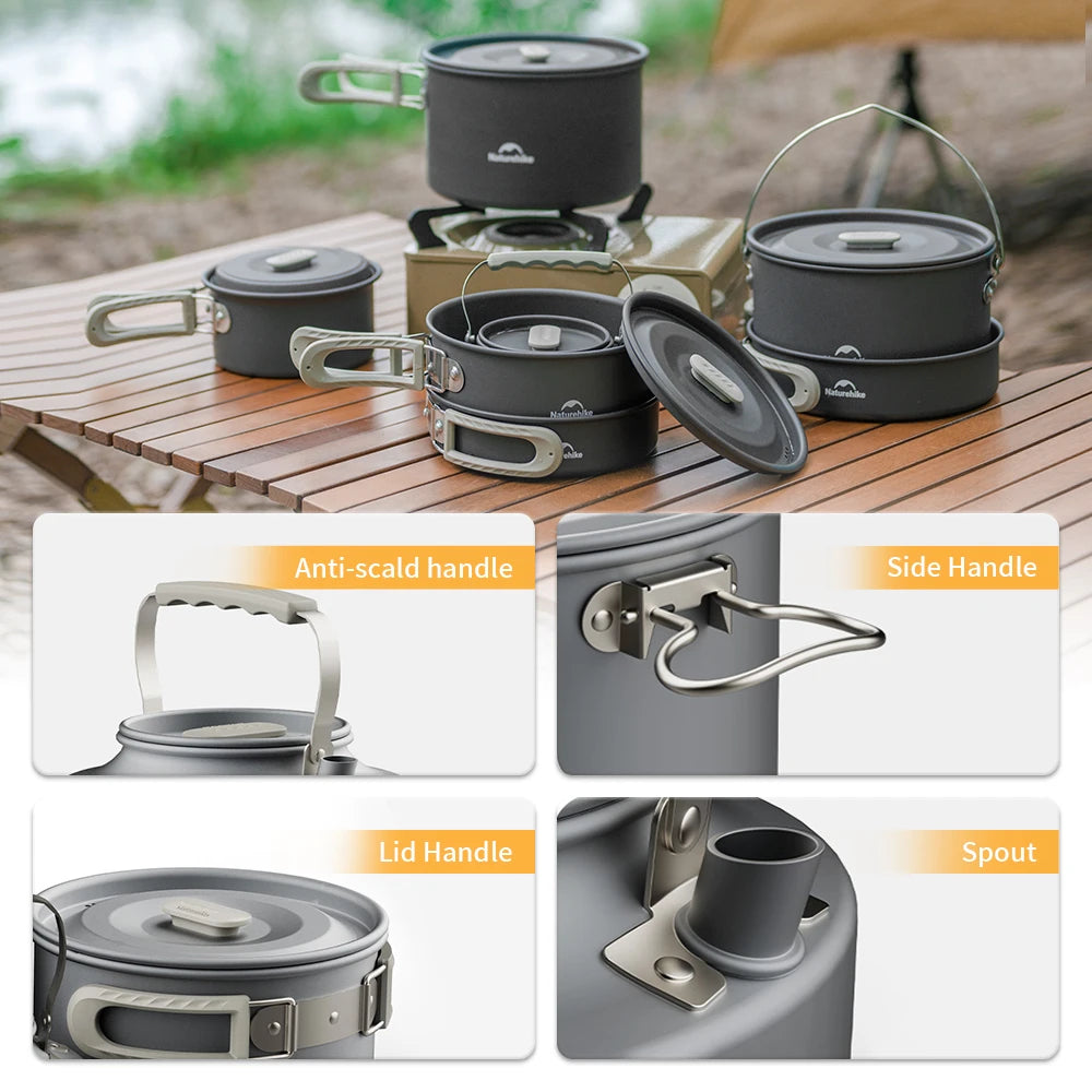 Camping Cookware Kit Outdoor Frying Pan Portable Kettle Foldable Picnic Tableware Kitchen Utensils Cooking Utensils