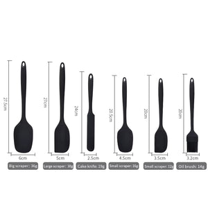 Silicone Kitchenware 6-Piece Set, Cream Scraper, Spatula, Oil Brush, Size Scraper Set Baking Tool, Non-Integrated Hand