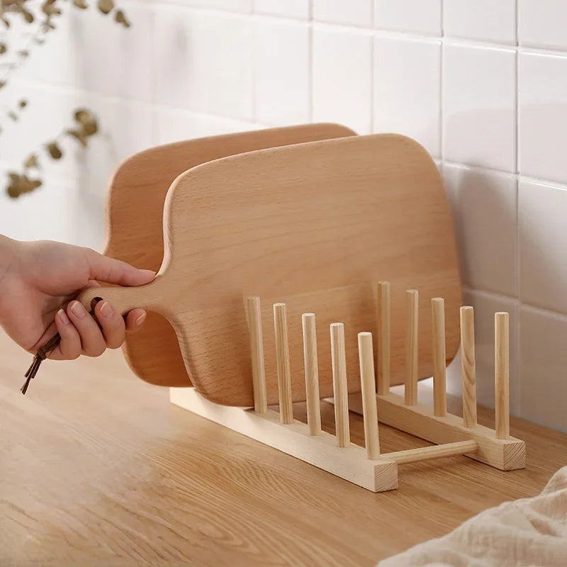 2026 DIY Locker Bamboo Drain Rack Wooden Plate Rack Dish Rack Kitchen Organizer for Plates/Cutting Boards/Plates/Cups/Pot Lid