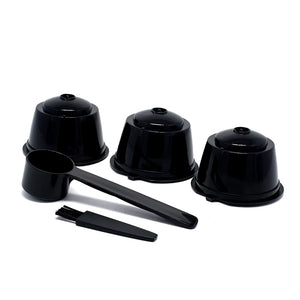 3Pcs Fit for Dolce Gusto Coffee Filter Cup Reusable Coffee Capsule Filters with Spoon Brush