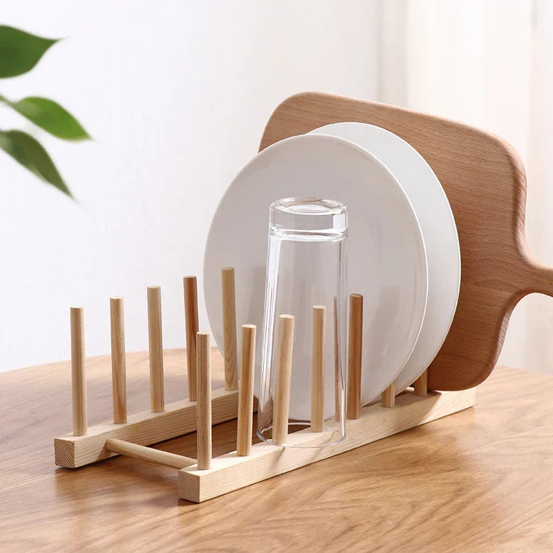 2026 DIY Locker Bamboo Drain Rack Wooden Plate Rack Dish Rack Kitchen Organizer for Plates/Cutting Boards/Plates/Cups/Pot Lid