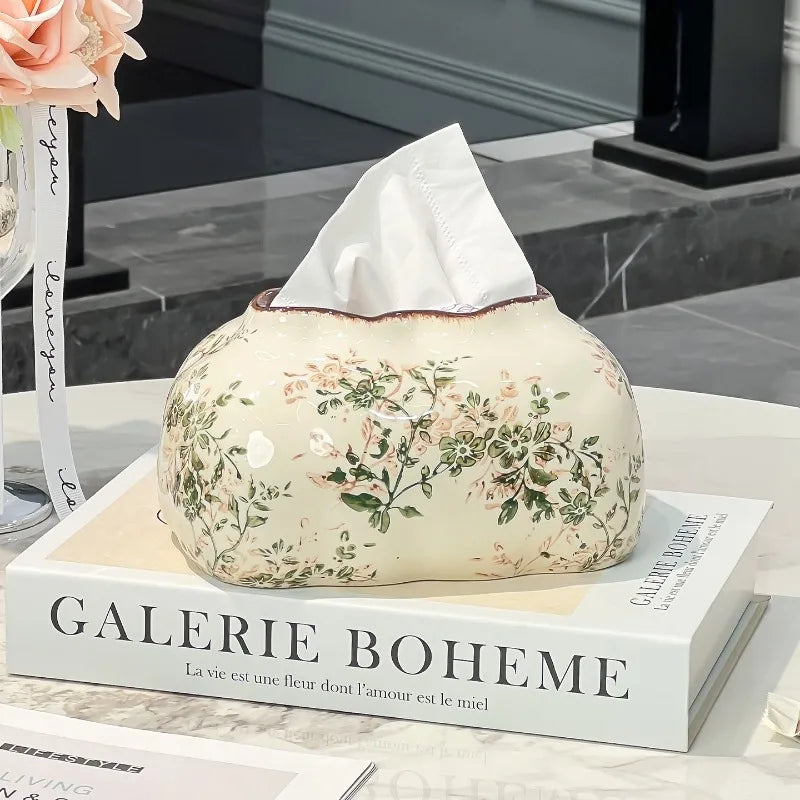 Ceramic Tissue Box Holder Multifunctional Storage Ashtray Vase Fruit Bowl Chopstick Holder Home Decor