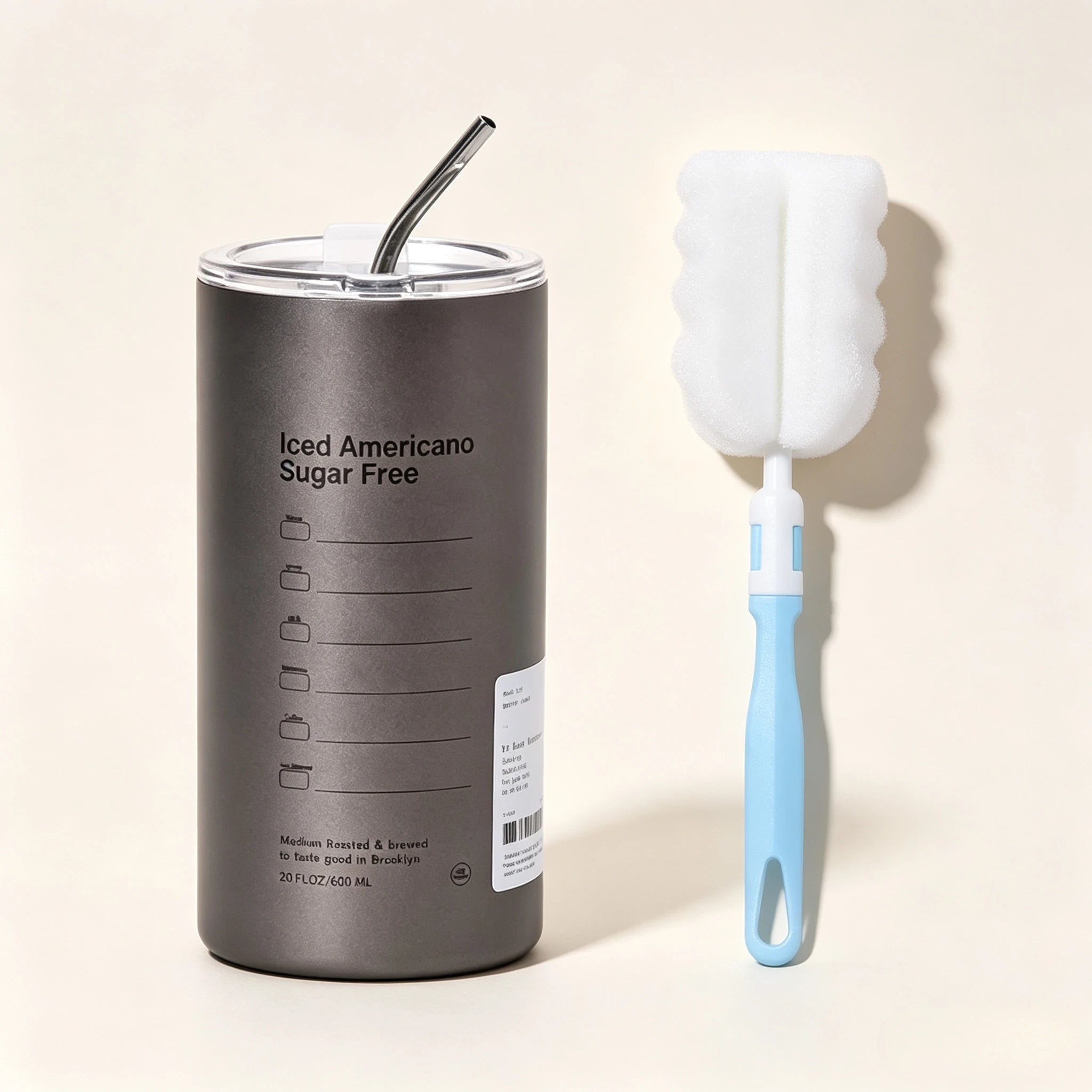 600Ml Thermos Portable Stainless Steel Coffee Cup Thermos Bottle with Straw Insulation Drinkware Does Not Contain BPA