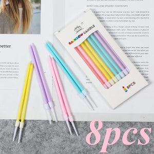12/48Pcs/1Case Birthday Candles Spiral Cake Candles Long Thin Cake Candles for Wedding Party and Cake Decoration