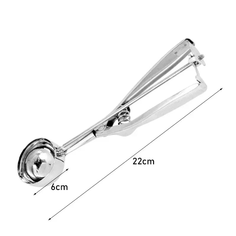 Cookie Scoop with Trigger for Kitchen Family Ice Cream Cookie Cupcake Muffin Meatbal Stainless Steel Ice Cream Scooper