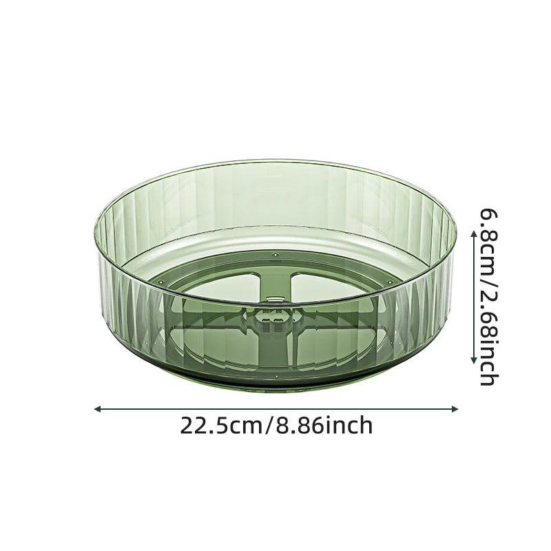 360° Rotating Tray Lazy Susan Fridge Organizer Turntable Storage Tray Clear Food Storage Organizer Spice Rack Kitchen Organizer
