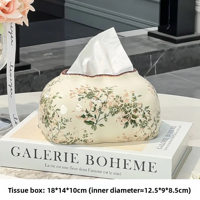 Ceramic Tissue Box Holder Multifunctional Storage Ashtray Vase Fruit Bowl Chopstick Holder Home Decor
