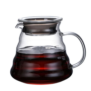 360/600/800Ml Heat Resistant Coffee Pot Clear Glass Kettle Sharing Pot with Lids, Pour over Coffee Espresso Maker Accessories