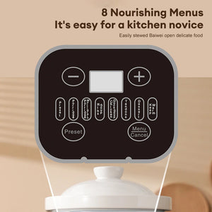 3.8L Multifunctional Electric Stew Pot Slow Cooker Ceramic Inner Pot Multi-Cooker for Soup Porridge Casserole Household Kitchen