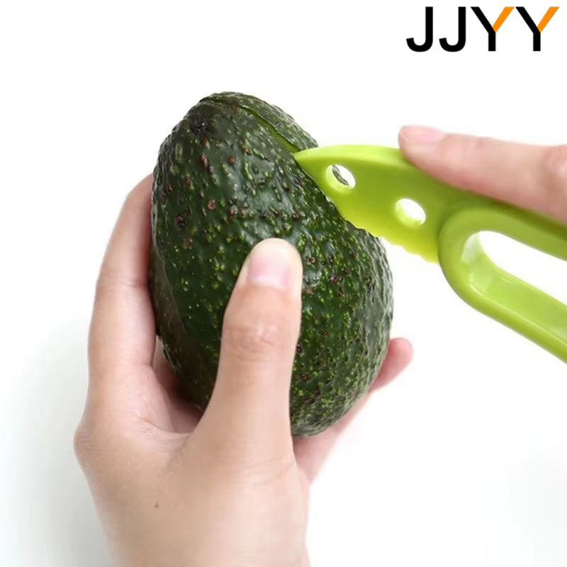 JJYY 3 in 1 Avocado Slicer Shea Corer Butter Fruit Peeler Cutter Pulp Separator Plastic Knife Kitchen Vegetable Tools