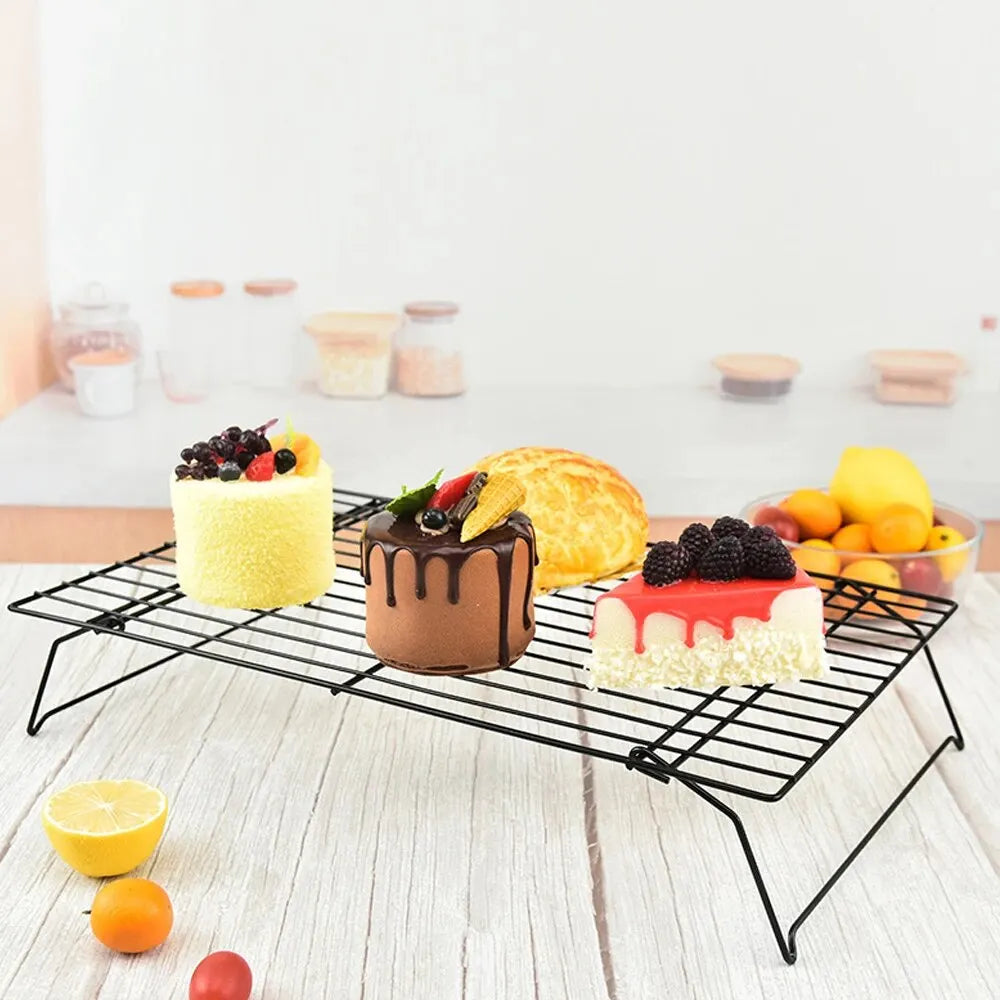 Non Stick Wire Grid Baking Tray Cake Cooling Rack Stainless Steel Oven Kitchen Pizza Bread Cookie Holder Barbecue Shelf
