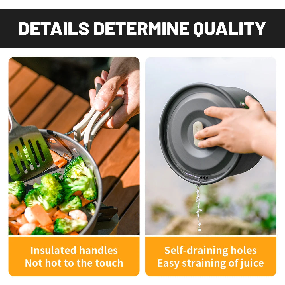 Camping Cookware Kit Outdoor Frying Pan Portable Kettle Foldable Picnic Tableware Kitchen Utensils Cooking Utensils
