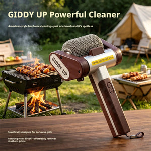 2026 Hot Electric Grill Brush Rechargeable with Led Light 304 Stainless Steel Replaceable Heads Bbq Grill Cleaner for Barbecue