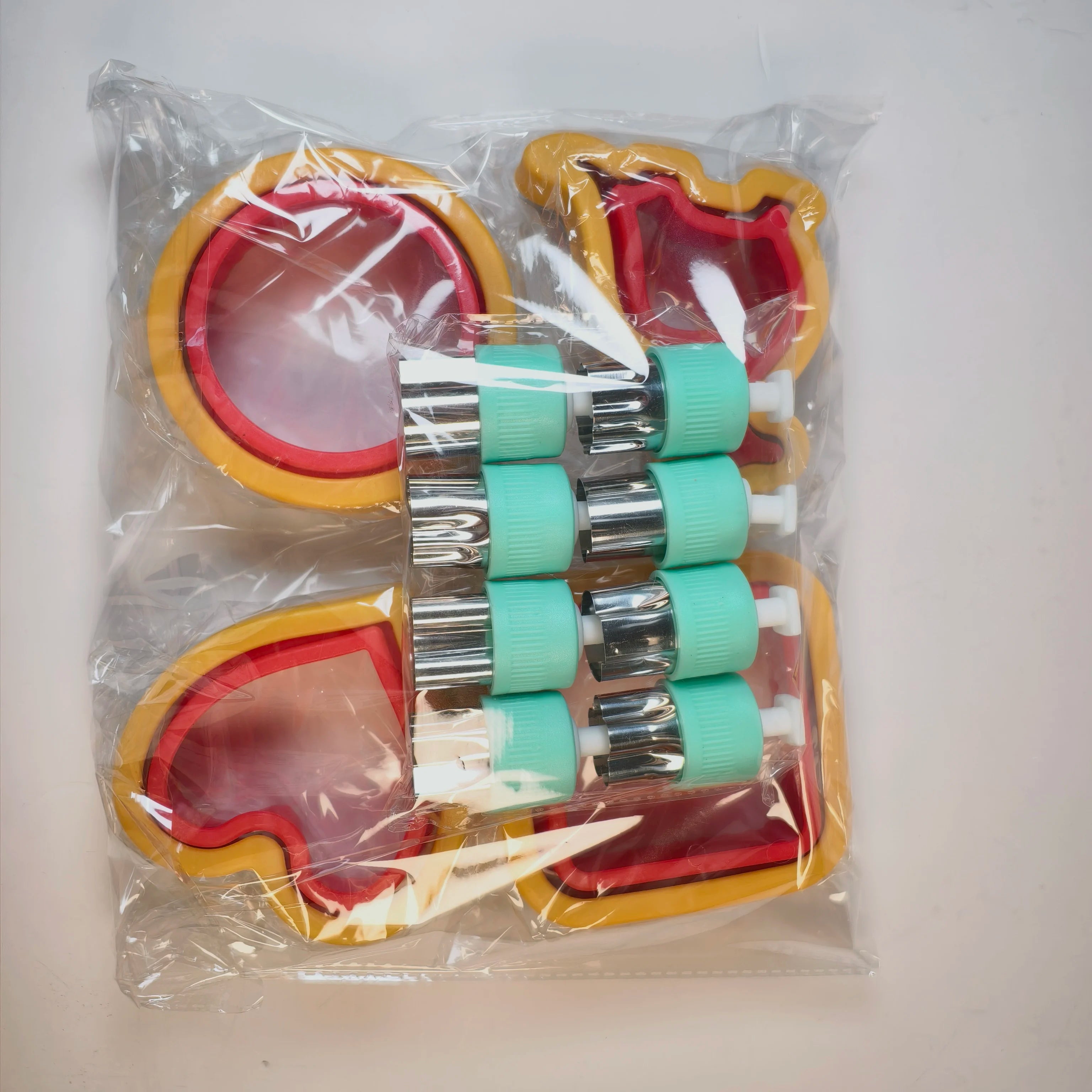 8PCS Press Cookie Cutter Set Food Grade Stainless Steel Butterfly Clear Embossing Molds for Fruit Veggie Biscuit Home DIY Baking