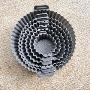 6PC Air Fryer Mats - 450°F Silicone Non-Stick Dual Texture Dishwasher Safe Crispy/Steam Cooking