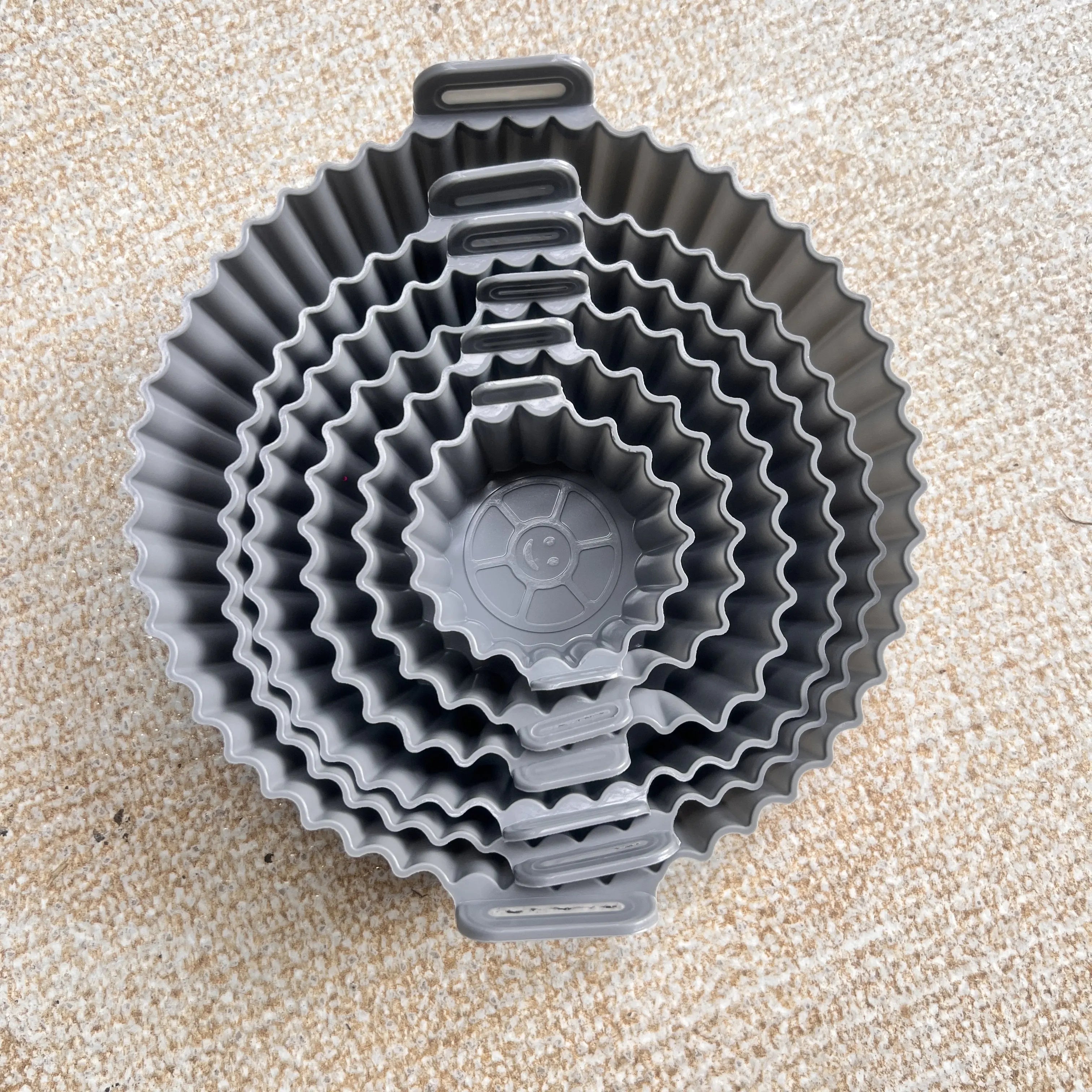 6PC Air Fryer Mats - 450°F Silicone Non-Stick Dual Texture Dishwasher Safe Crispy/Steam Cooking