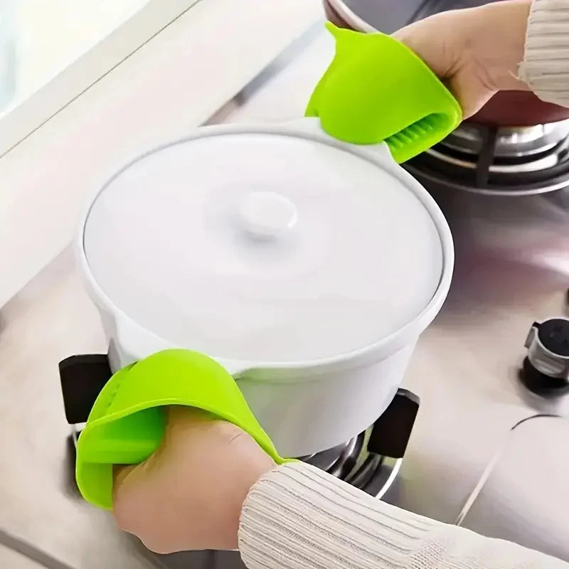 2Pcs Silicone Pot Holder Gloves Non-Slip Grip Kitchen Utensils anti Scalding and Heat Insulation Gloves Essential Kitchen Tools