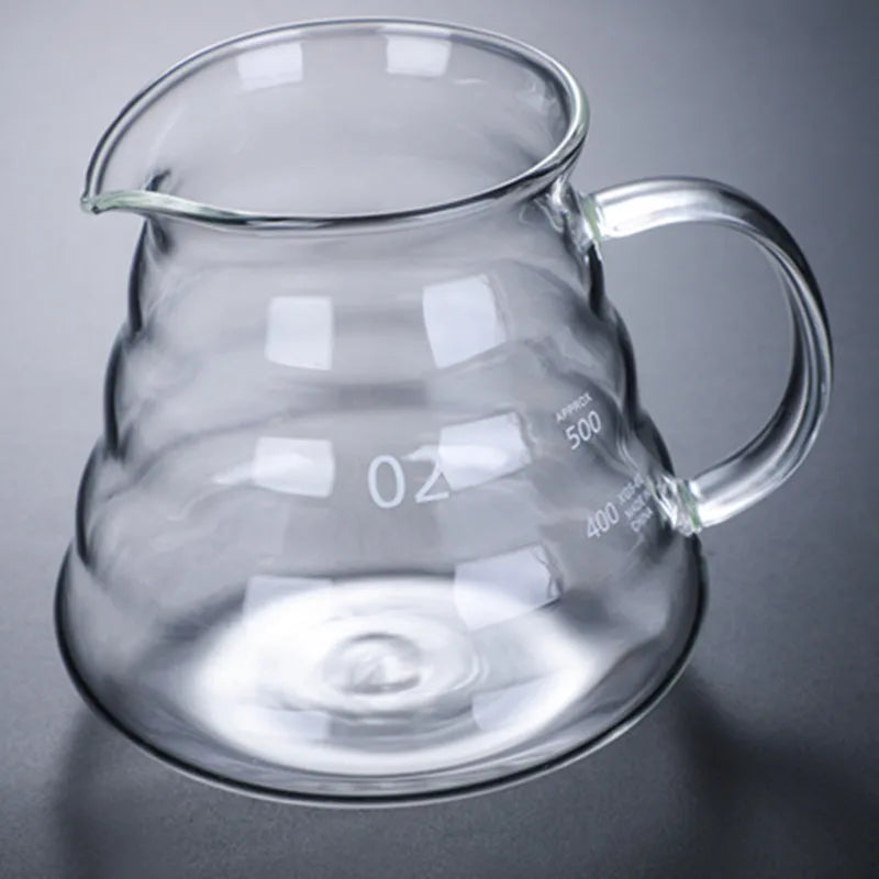 360/600/800Ml Heat Resistant Coffee Pot Clear Glass Kettle Sharing Pot with Lids, Pour over Coffee Espresso Maker Accessories