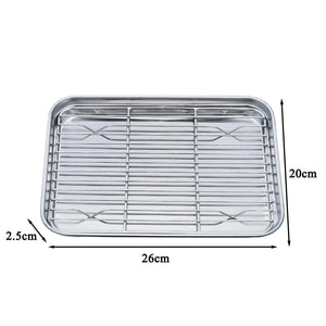 Baking Tray with Removable Cooling Rack Set Stainless Steel Baking Pan Sheet Non Toxic , Used for Oven, BBQ Tray Dishwasher Safe