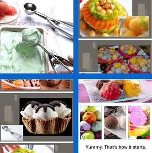 Cookie Scoop with Trigger for Kitchen Family Ice Cream Cookie Cupcake Muffin Meatbal Stainless Steel Ice Cream Scooper