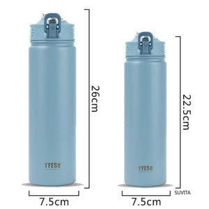 600ML/750ML Thermos Water Bottle with Straw Stainless Steel Car Thermal Sports Cup Keeps Cold and Heat Thermal Travel Mug