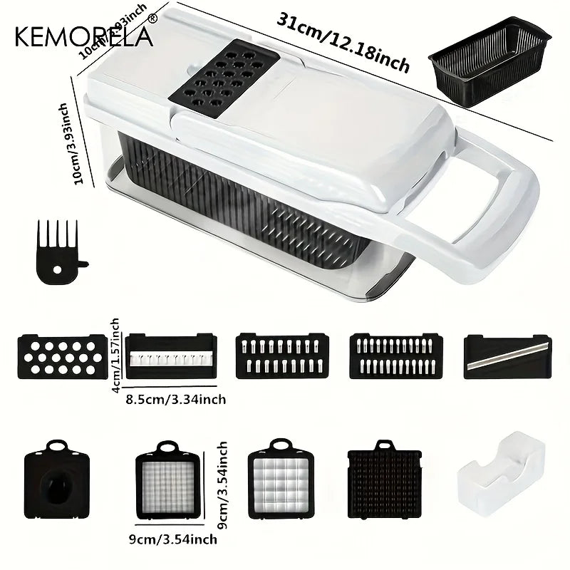 22In1/ 15In1 Multifunctional Vegetable Cutter Handheld Food Grater, Veggie Slicer, Chopper with Container, Onion Mince Cutter