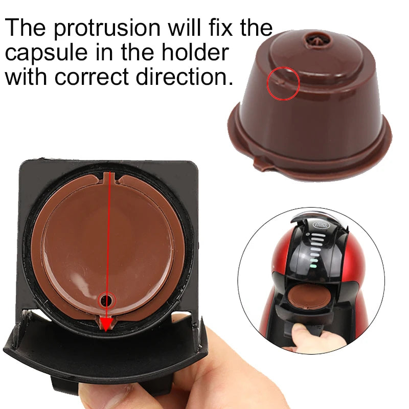 3Pcs Fit for Dolce Gusto Coffee Filter Cup Reusable Coffee Capsule Filters with Spoon Brush