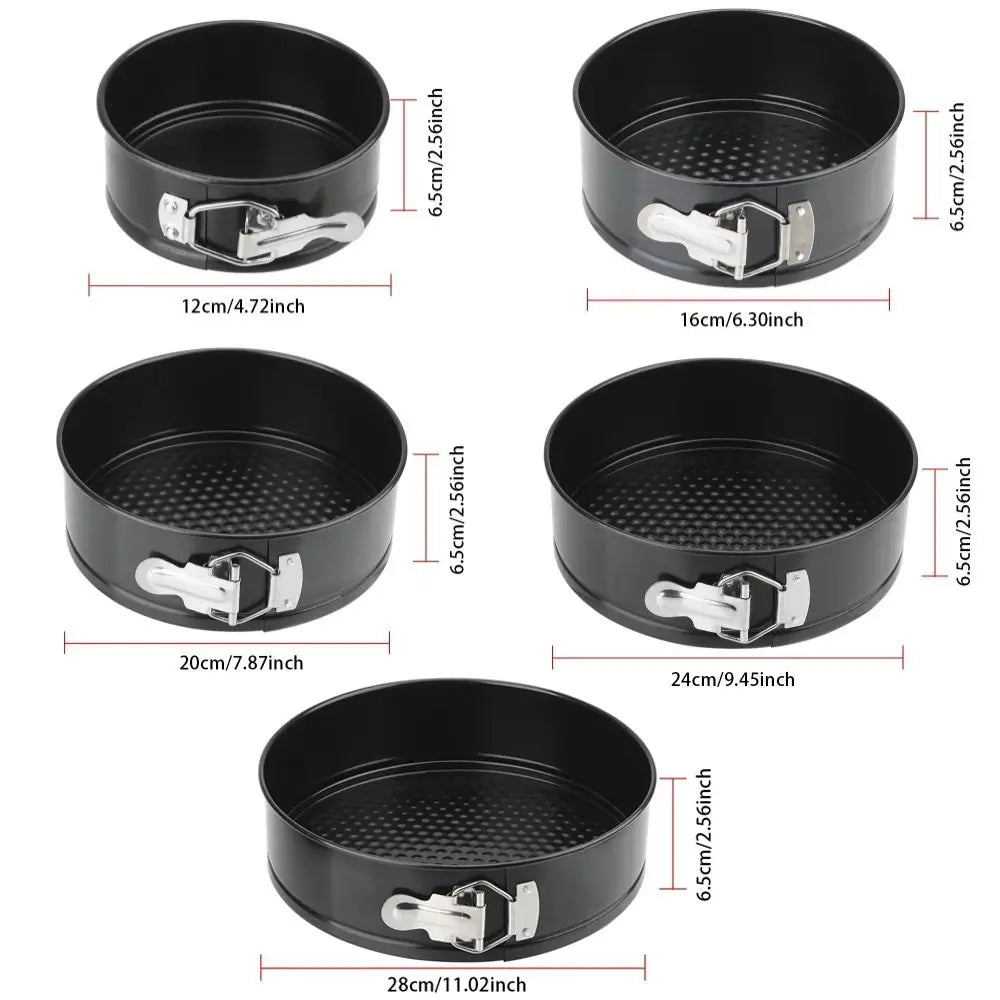 1Pcs 12/16/20/24/28Cm Springform Cake Pan Carbon Steel Non Stick Leakproof Cake Baking Pans with Removable Bottom round Mold