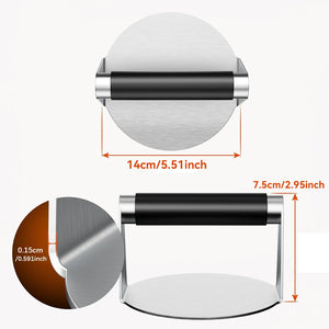 Burger Press, Hamburger Smasher Tool for Griddle, Stainless Steel Ham Patty Press with Anti-Scald Handle, 5.5" Non Stick Grill P