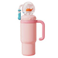 710ML Stainless Steel Whale Fountain Tumbler with Handle Leak Proof Whale Squirt Drinking Cup Water Bottle with Straw Creative G