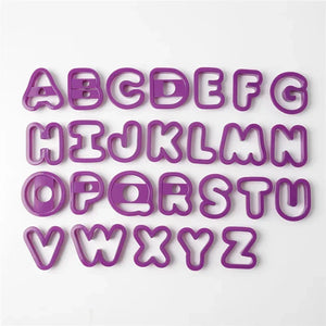 26Pcs Large Alphabet Cookie Cutters A-Z Letter Biscuit Fondant Cake Decoration Tools DIY Pastry Baking Cake Stamp Embosser Mould