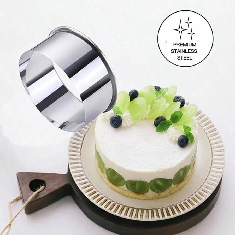 12Pcs Cookie Cutter & Mousse Ring Set Food Grade Stainless Steel Rolled Edge round Molds for Biscuit Donut Fondant Home Baking