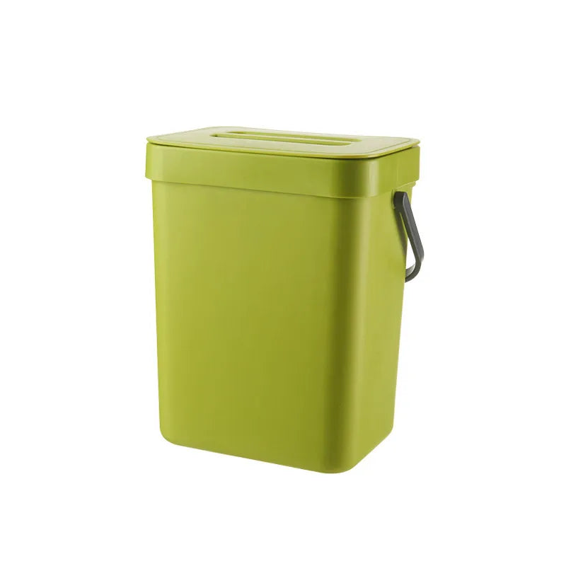 Hanging Plastic Trash Can, Compost Bin Indoor Kitchen Sealed, Odor-Free Food Scrap Container, Small Trash Can with Lid.