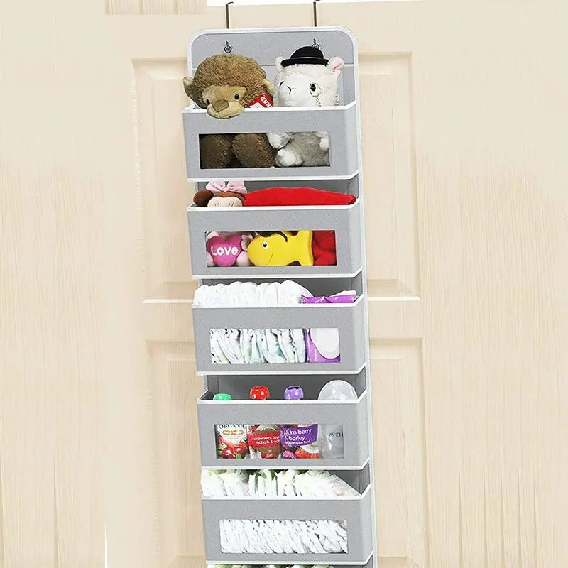 Upgraded 5-Shelf Hanging Storage Organizer - behind Door, Anti-Tilt, 5 Large Capacity Pockets, Hanging Bag Suitable for Bedroom